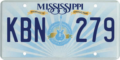 MS license plate KBN279