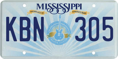 MS license plate KBN305