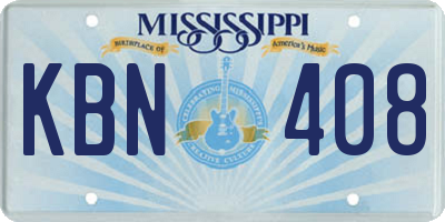 MS license plate KBN408