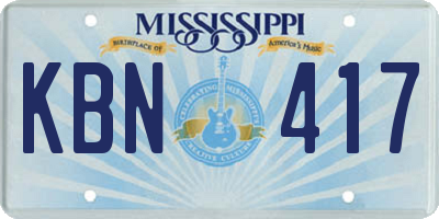 MS license plate KBN417