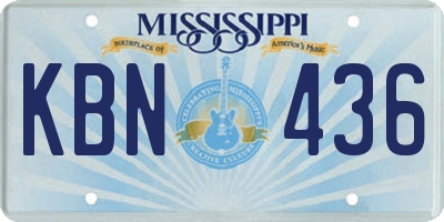MS license plate KBN436
