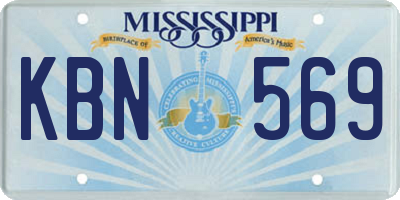 MS license plate KBN569