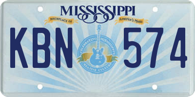 MS license plate KBN574