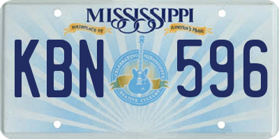 MS license plate KBN596