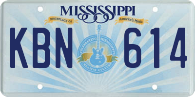 MS license plate KBN614