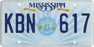 MS license plate KBN617