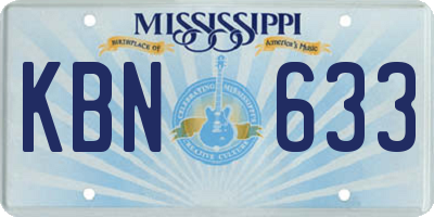 MS license plate KBN633
