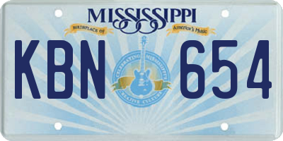 MS license plate KBN654