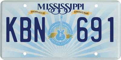 MS license plate KBN691
