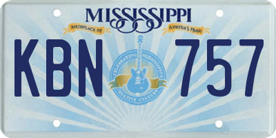 MS license plate KBN757