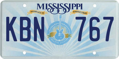 MS license plate KBN767