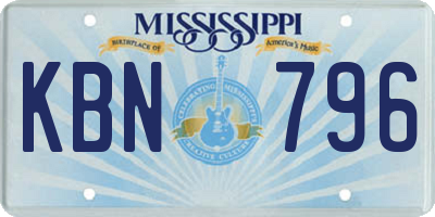 MS license plate KBN796