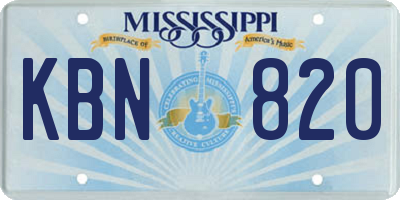 MS license plate KBN820