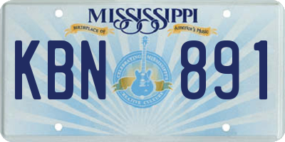 MS license plate KBN891