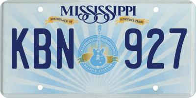 MS license plate KBN927