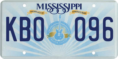 MS license plate KBO096