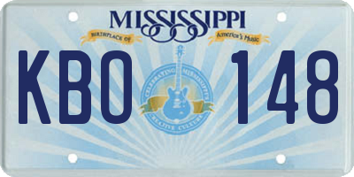MS license plate KBO148