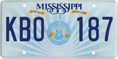 MS license plate KBO187