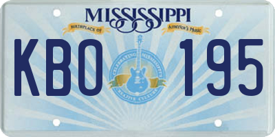 MS license plate KBO195