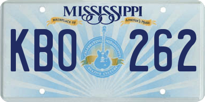 MS license plate KBO262