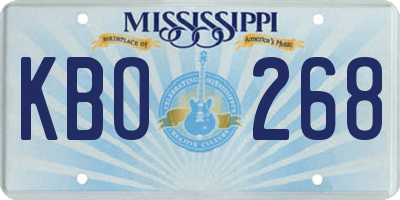 MS license plate KBO268