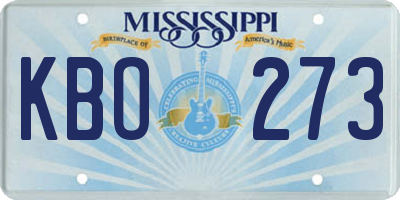 MS license plate KBO273