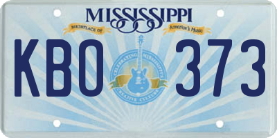 MS license plate KBO373