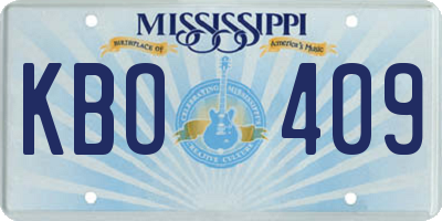 MS license plate KBO409