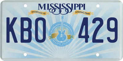 MS license plate KBO429
