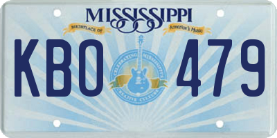 MS license plate KBO479