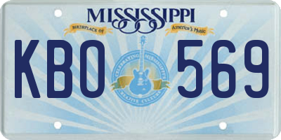 MS license plate KBO569