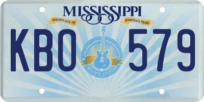 MS license plate KBO579