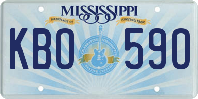 MS license plate KBO590