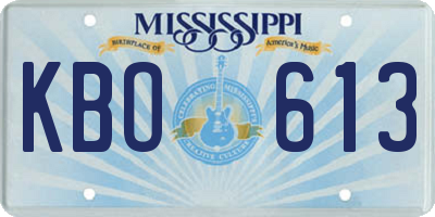 MS license plate KBO613
