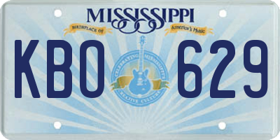 MS license plate KBO629