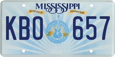 MS license plate KBO657