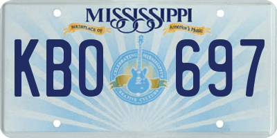 MS license plate KBO697