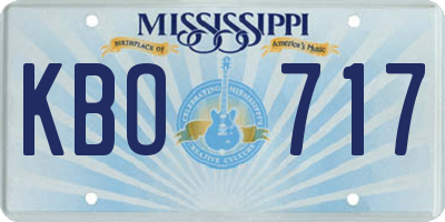 MS license plate KBO717
