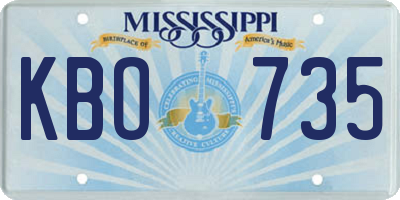 MS license plate KBO735