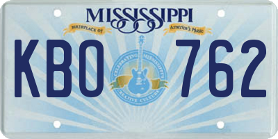 MS license plate KBO762