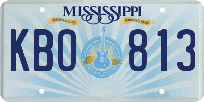 MS license plate KBO813