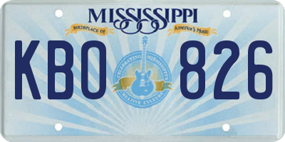 MS license plate KBO826