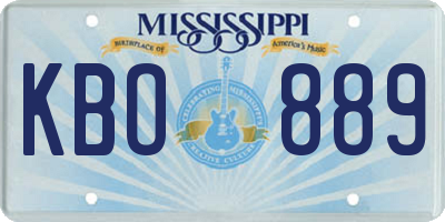 MS license plate KBO889