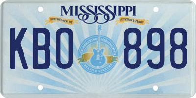 MS license plate KBO898