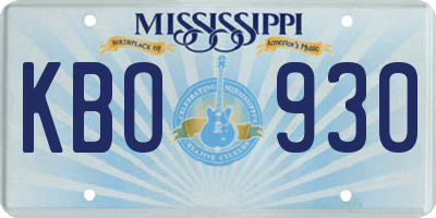 MS license plate KBO930