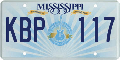 MS license plate KBP117