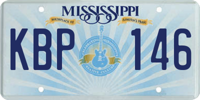 MS license plate KBP146