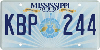 MS license plate KBP244