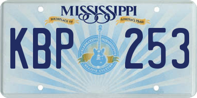 MS license plate KBP253