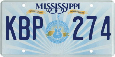 MS license plate KBP274